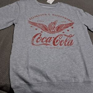 Coca Cola Gray and Red Women's Sweatshirt